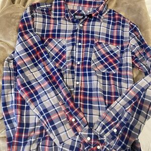 Men's Casual Plaid Button-Down Shirt